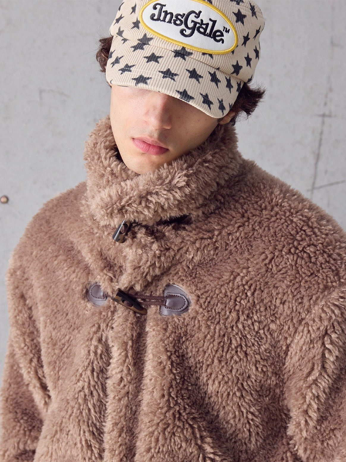 InsGale 25AW 毛毛搖粒絨翻領牛角扣加絨外套