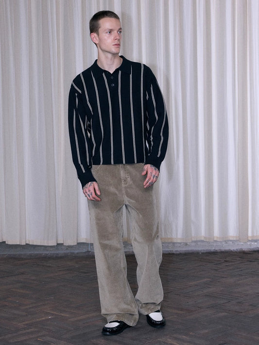 InsGale 25AW 條紋Polo針織毛衣