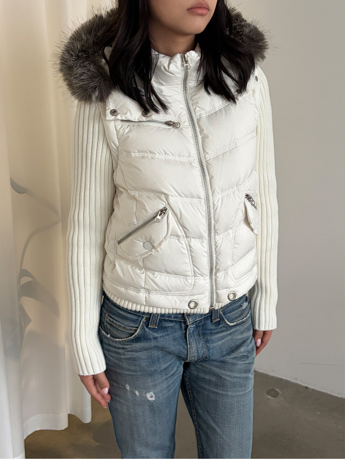 InsGale 26AW White Convertible Down Vest