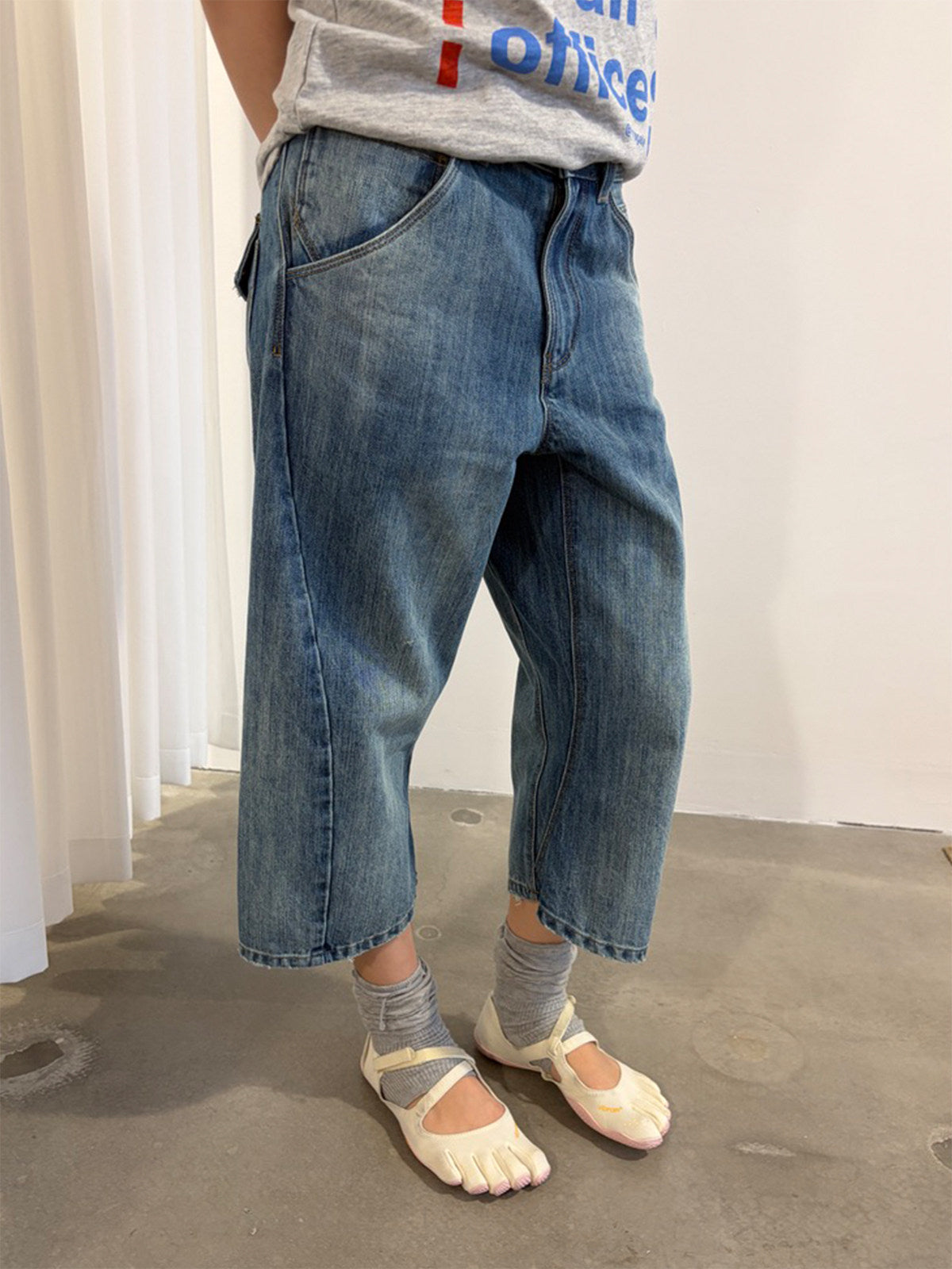 InsGale 26SS LEJ水洗藍七分牛仔褲