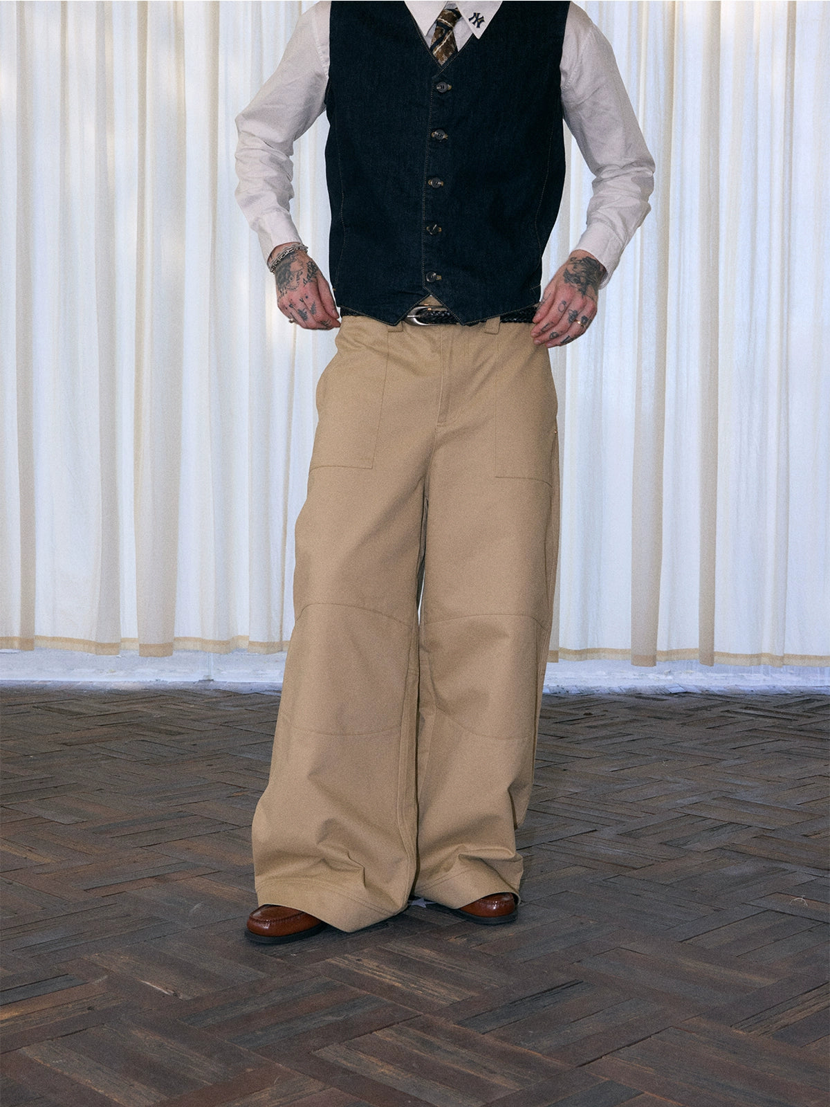 InsGale 25AW 卡其寬鬆BAGGY工裝長褲