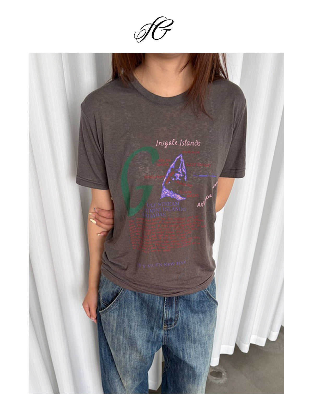 InsGale 26SS vintage insgale islands 短T