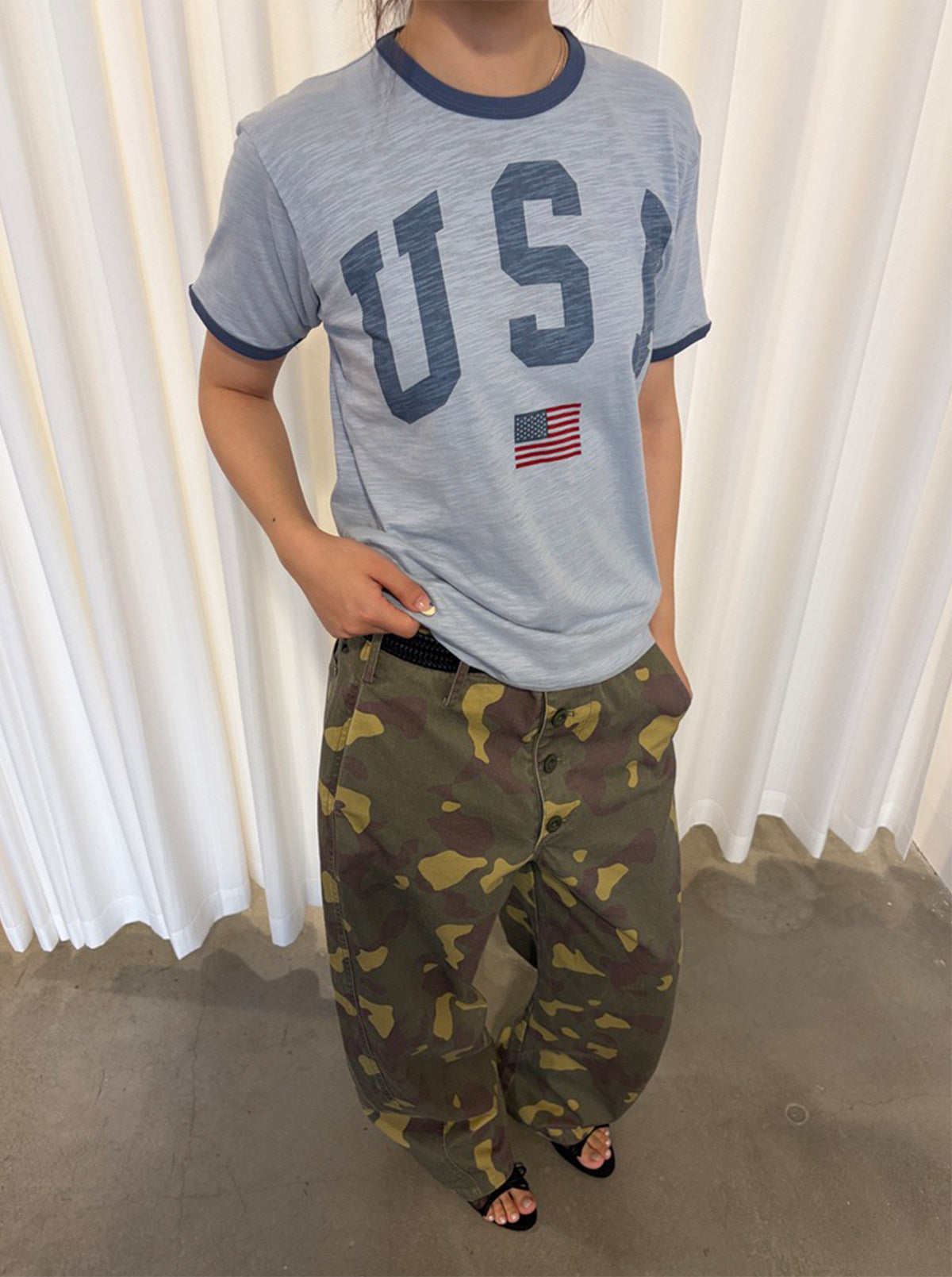 InsGale 26SS 復古USA國旗短T