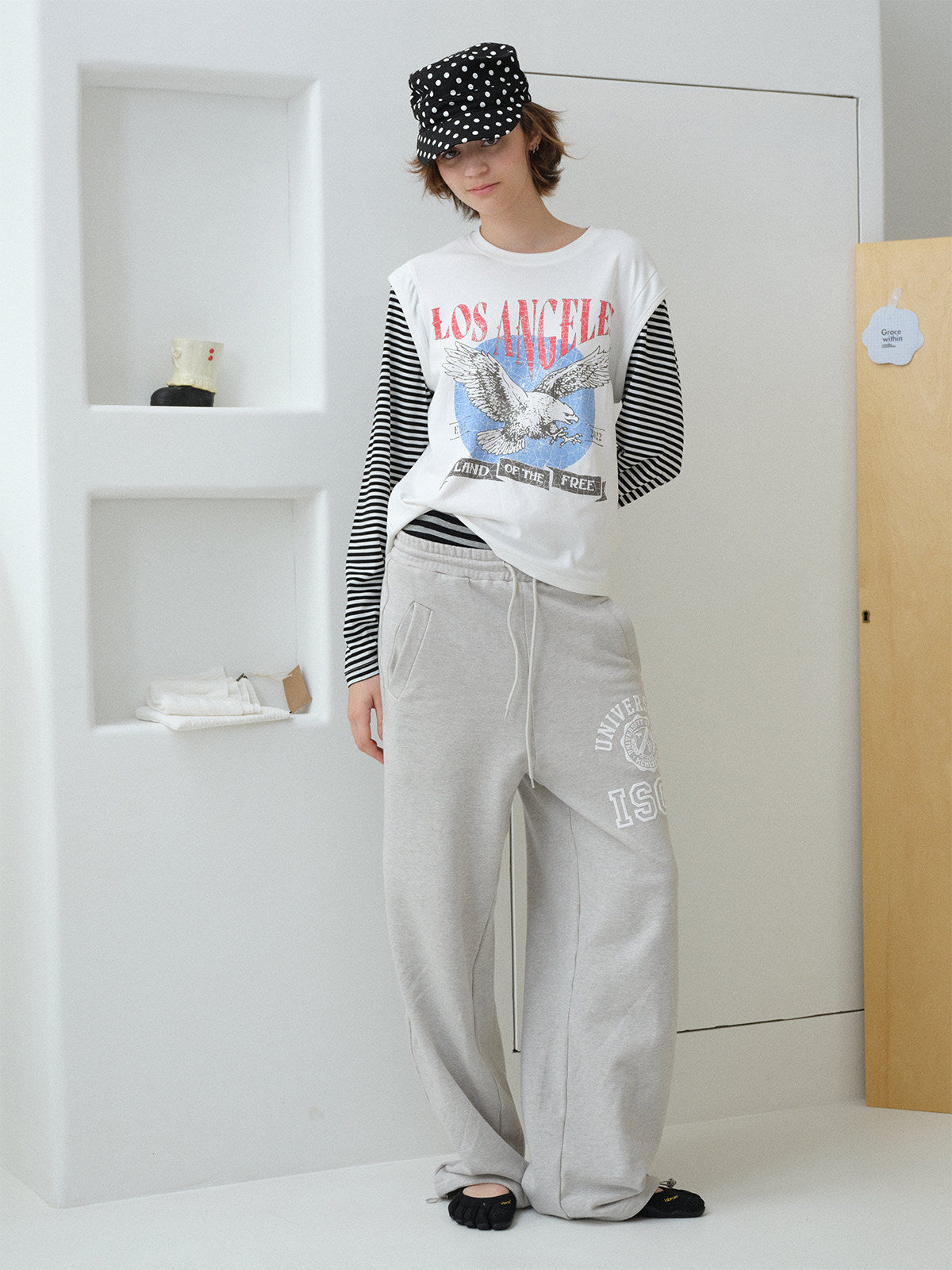 InsGale 26SS 大學寬鬆棉褲