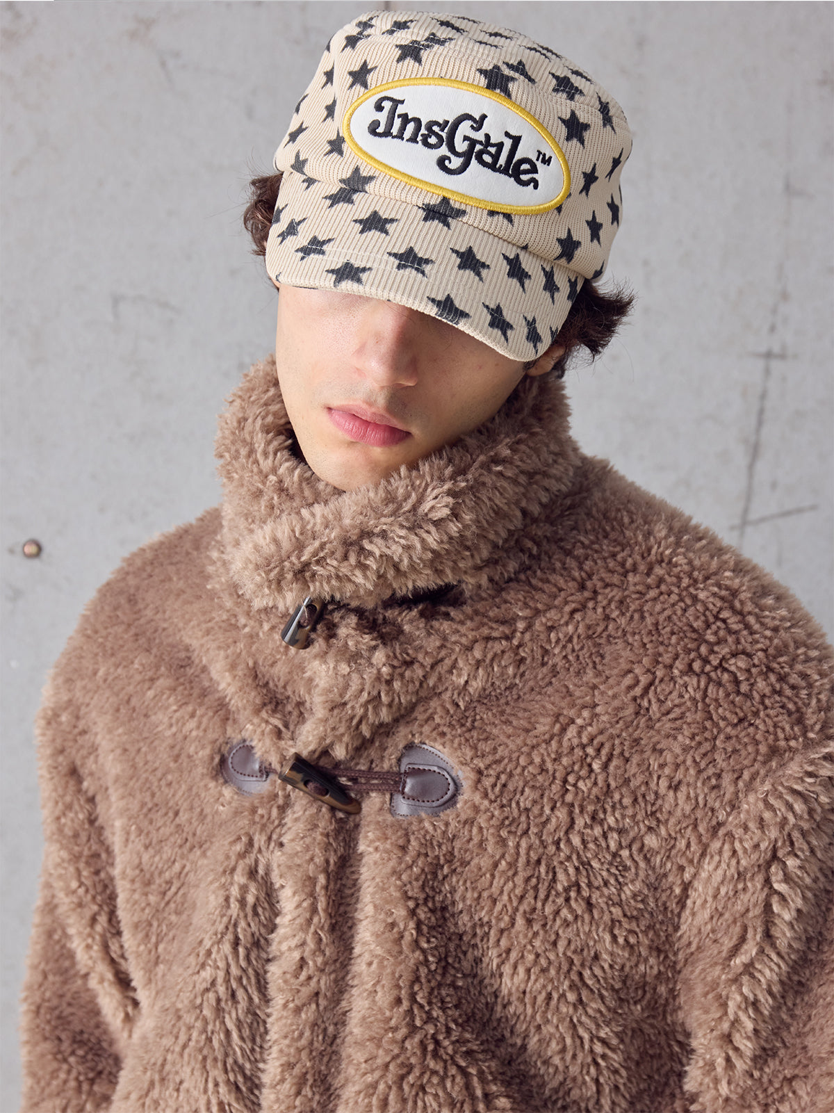 InsGale 25AW 星星針織平頂復古繡花鴨舌帽