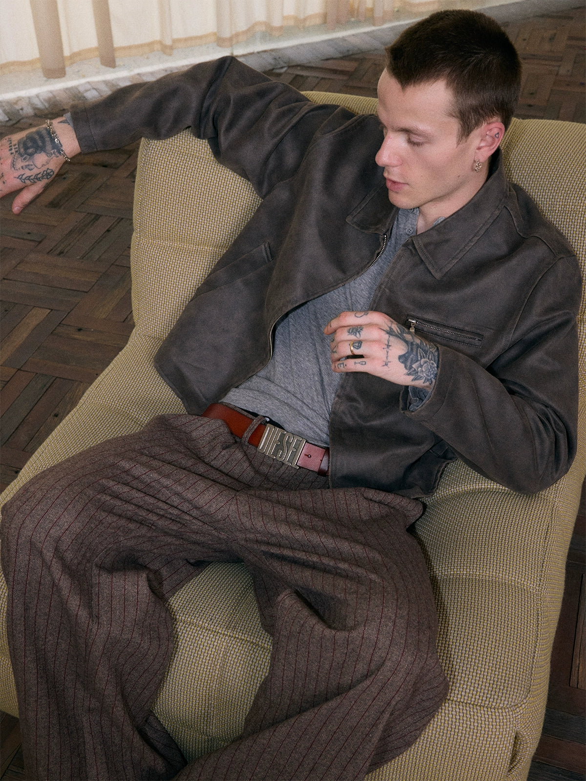 InsGale 25AW 水洗做舊短寬麂皮夾克