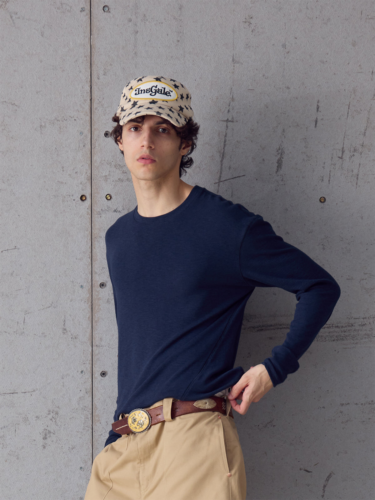 InsGale 25AW 星星針織平頂復古繡花鴨舌帽