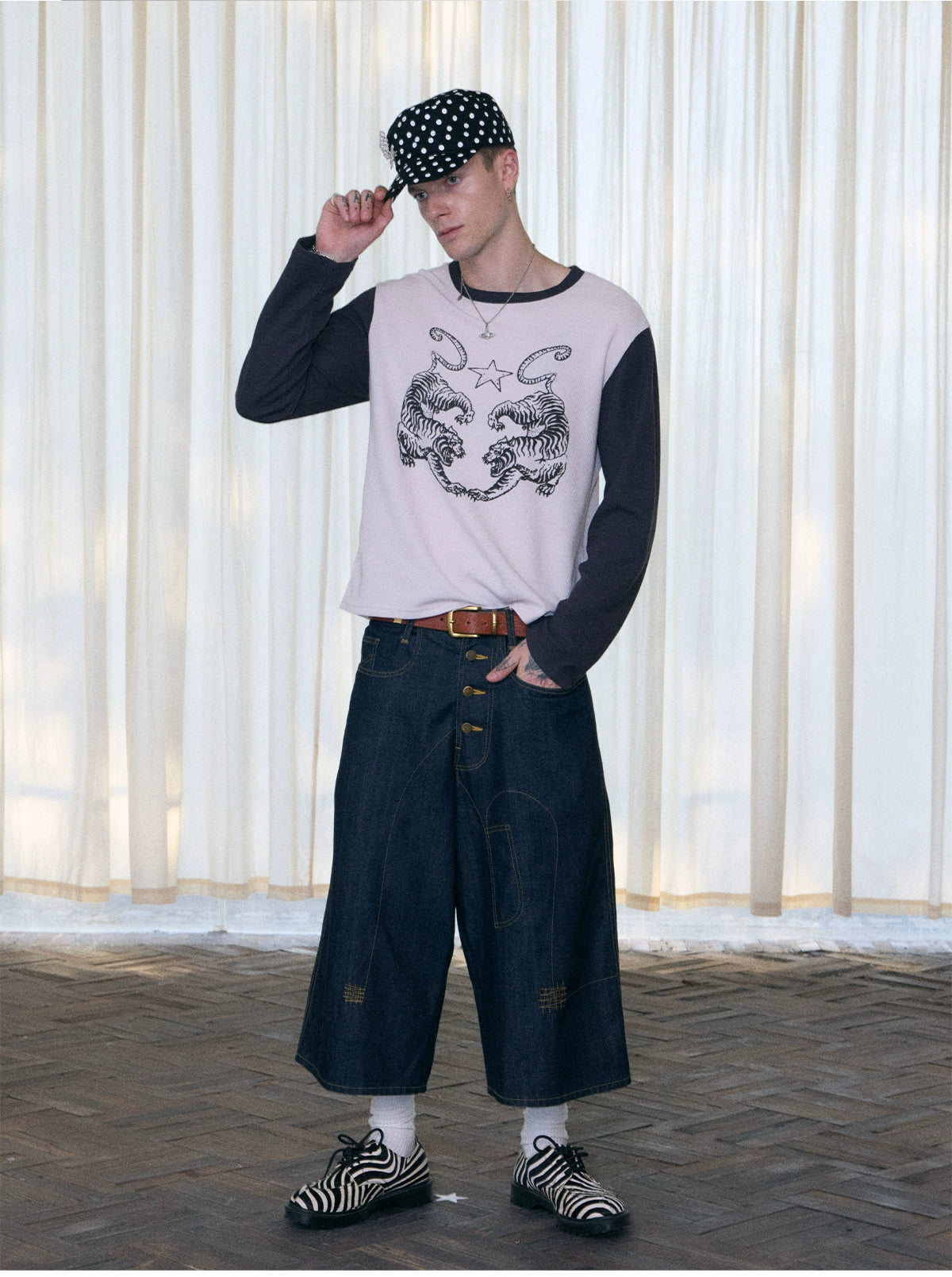 InsGale 25AW 黑白老虎長T