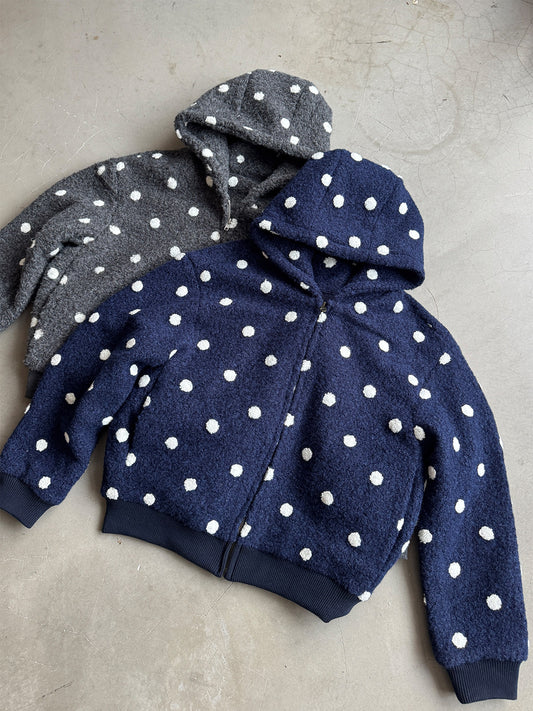 InsGale 25AW 點點羊羔絨連帽拉鍊外套