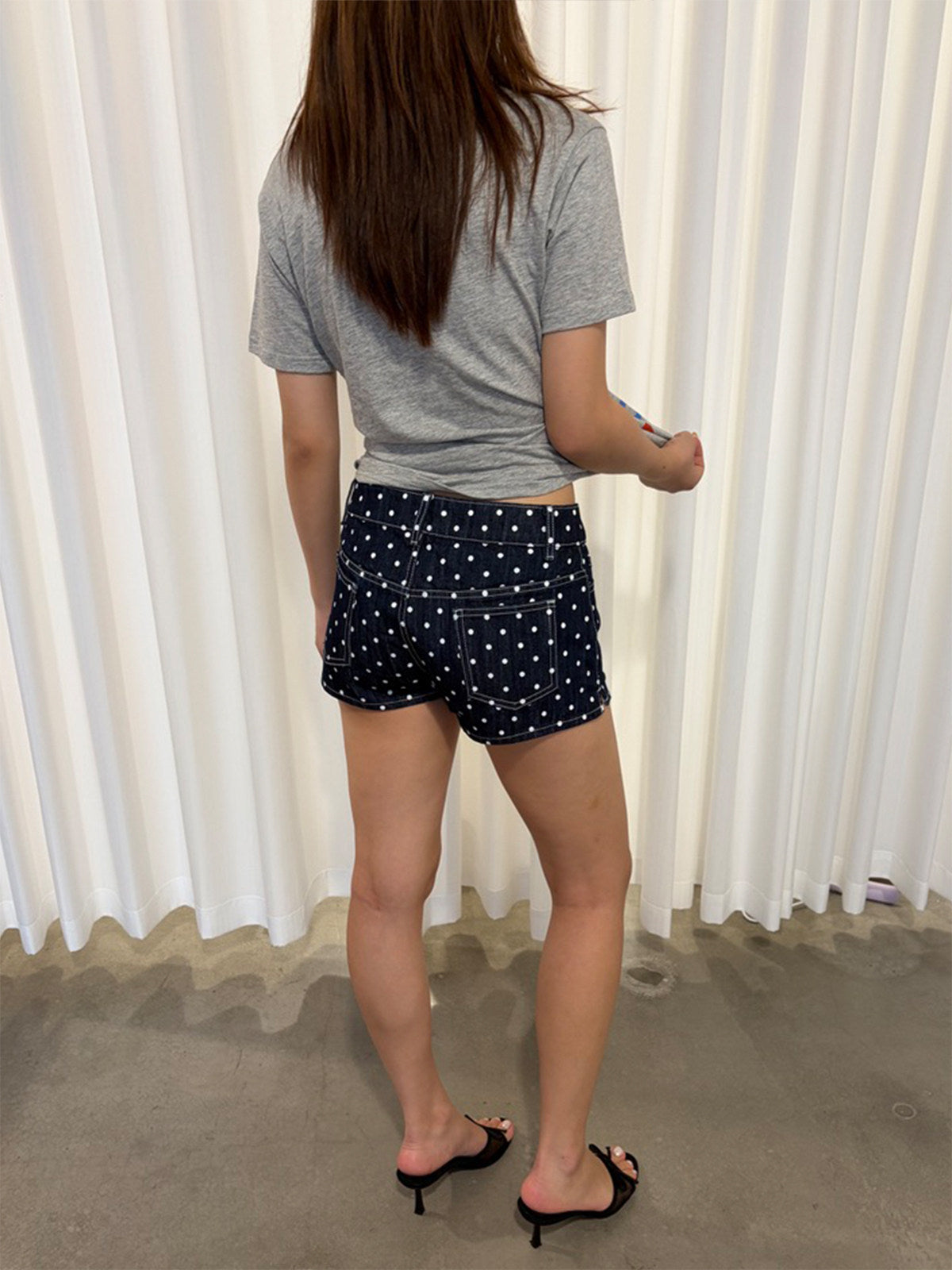InsGale 26SS 波點緊身牛仔短褲
