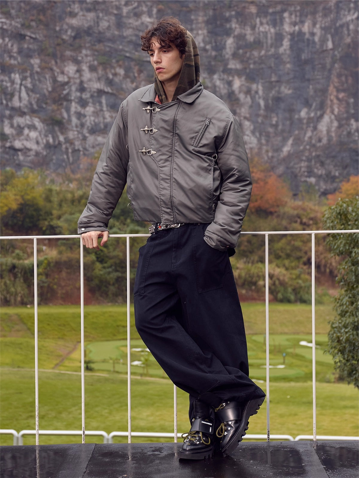 InsGale 25AW 復古軍事解構龍蝦扣MA1翻領外套