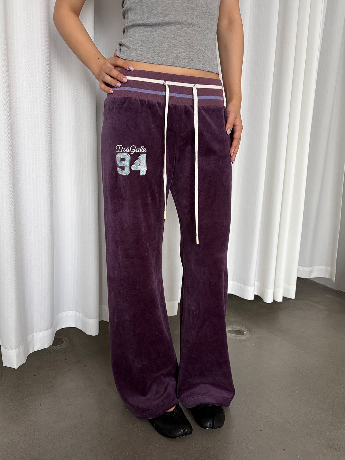 InsGale 26AW 數字刺繡Y2K衛褲