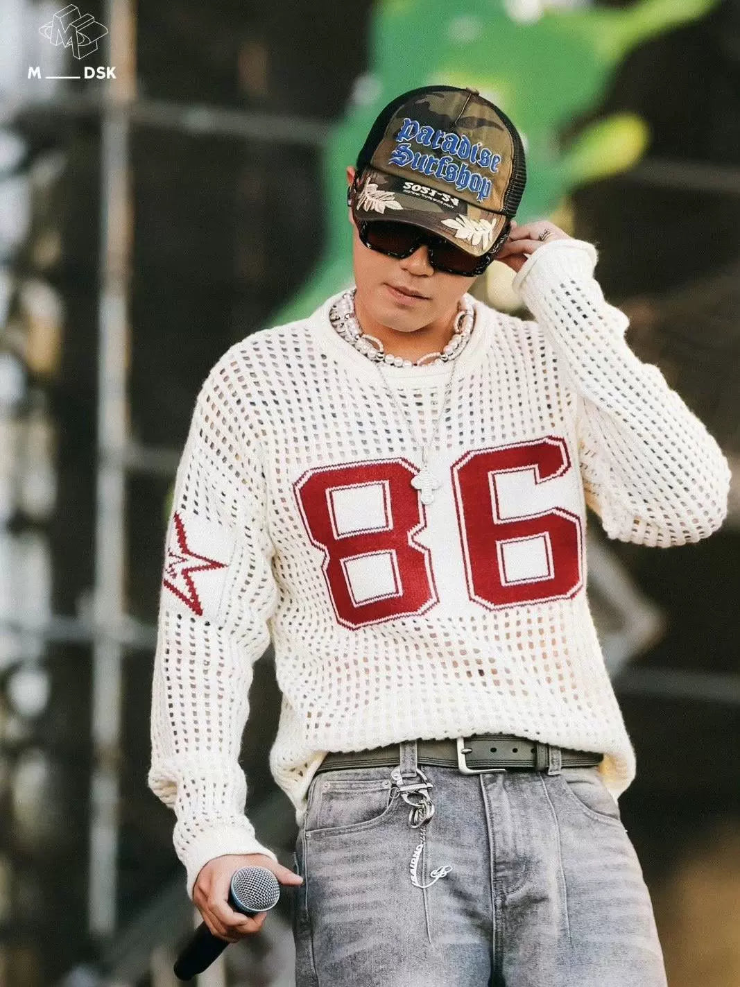 InsGale 羊毛鏤空短款足球毛衣針織衫