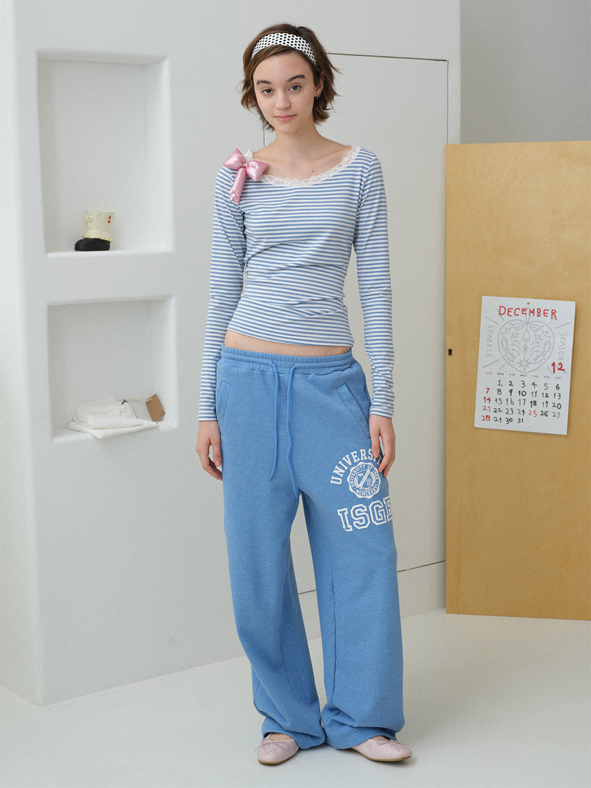 InsGale 26SS 大學寬鬆棉褲