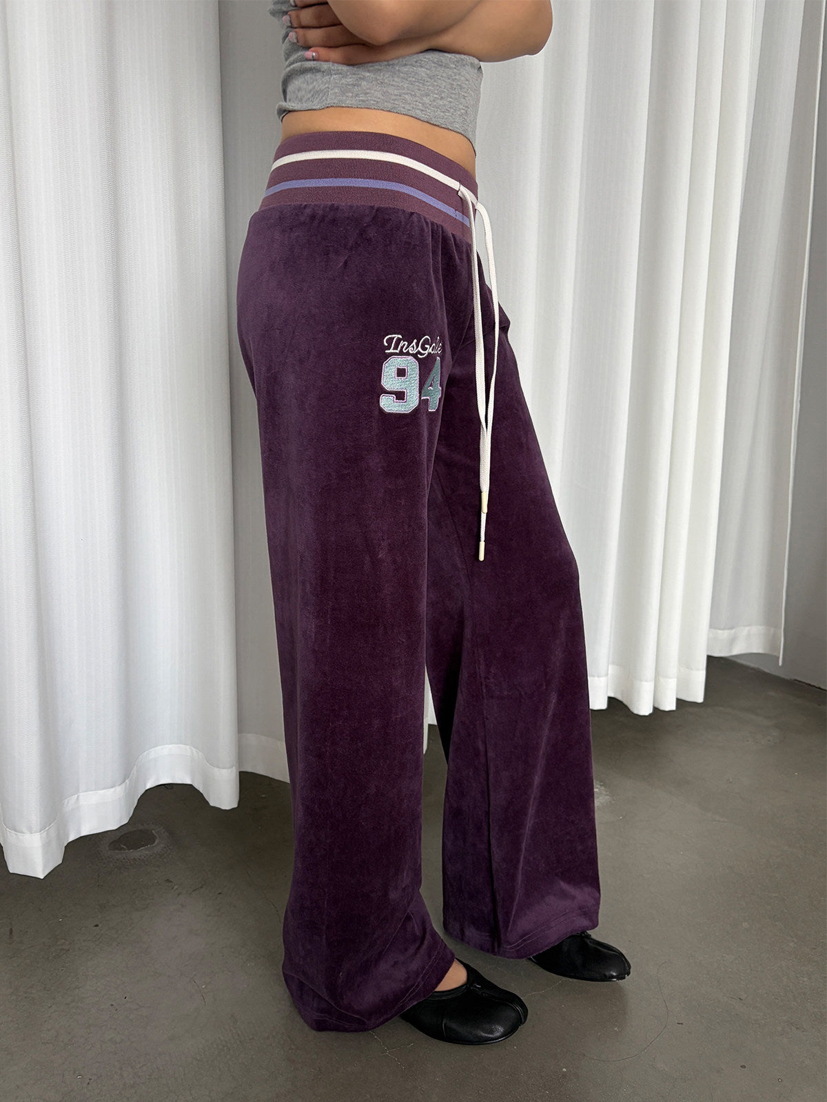 InsGale 26AW 數字刺繡Y2K衛褲