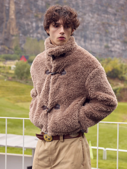 InsGale 25AW 毛毛搖粒絨翻領牛角扣加絨外套