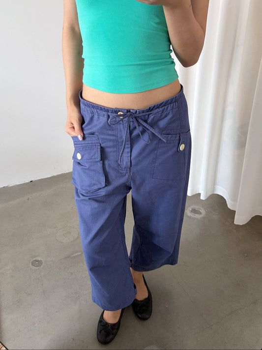 InsGale 26AW 法工藍水洗做舊直筒八分褲
