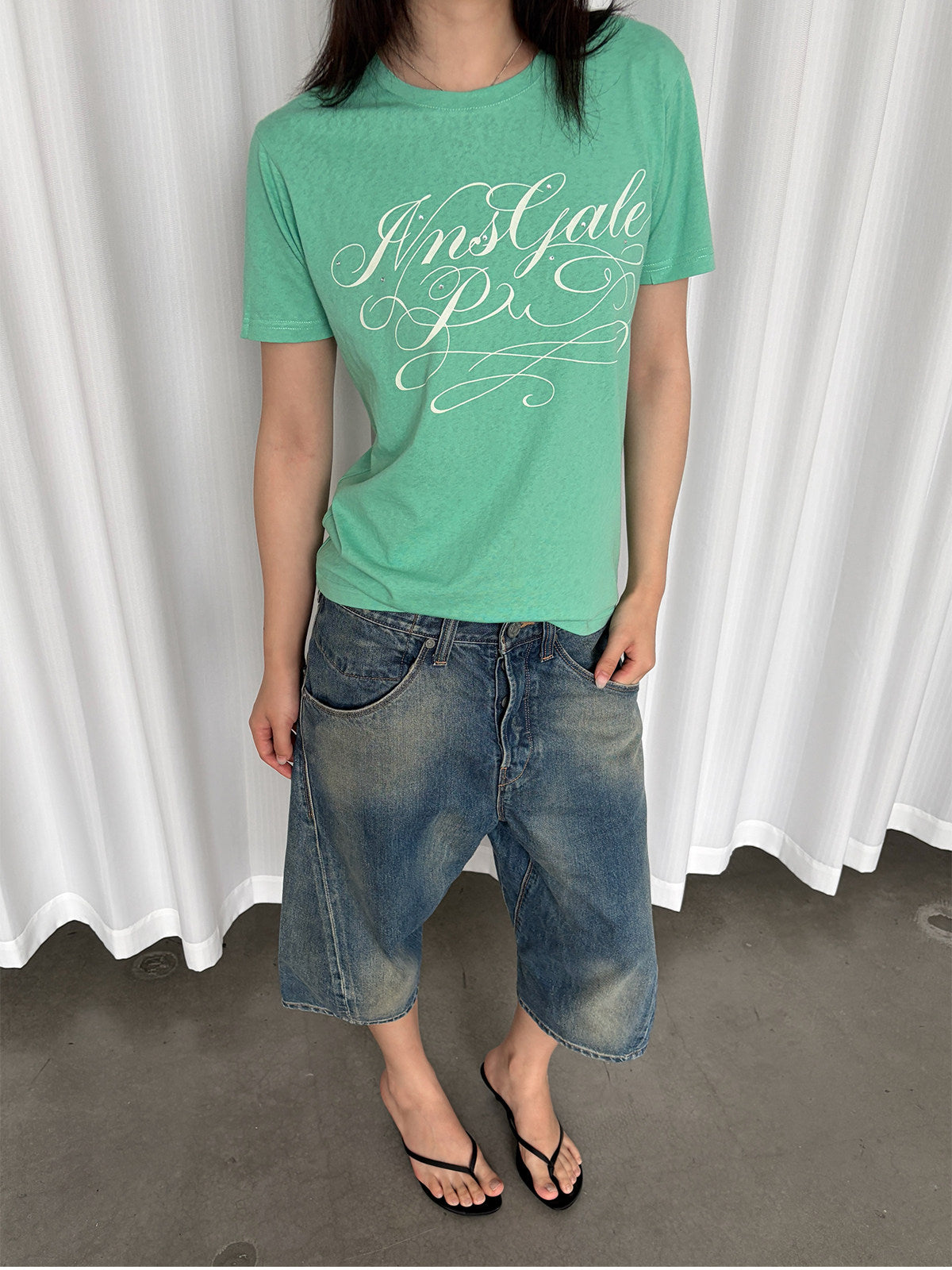 InsGale 26SS 薄荷綠印花短T