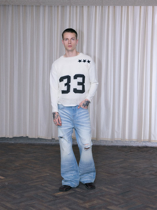 InsGale 25AW Hollow Out Number 33 Sweater 