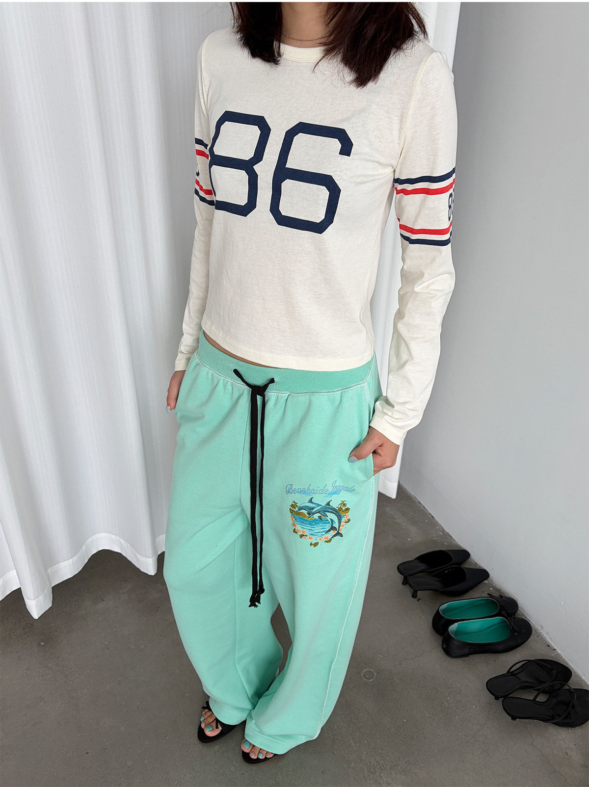 InsGale 26AW 米白復古86修身打底長T