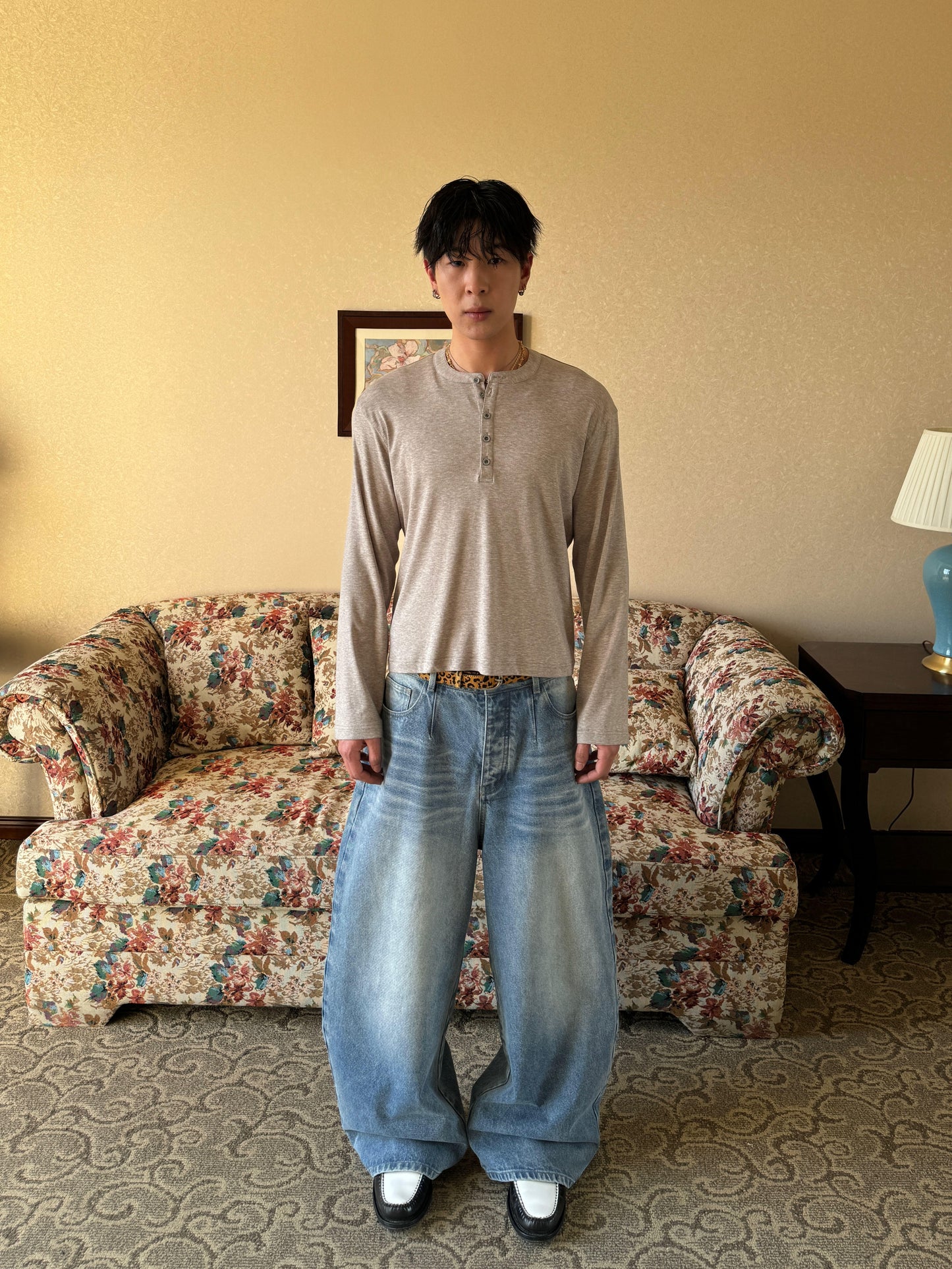 InsGale 25SS 天絲羊毛彈力柔軟修身短款正肩亨利領長袖