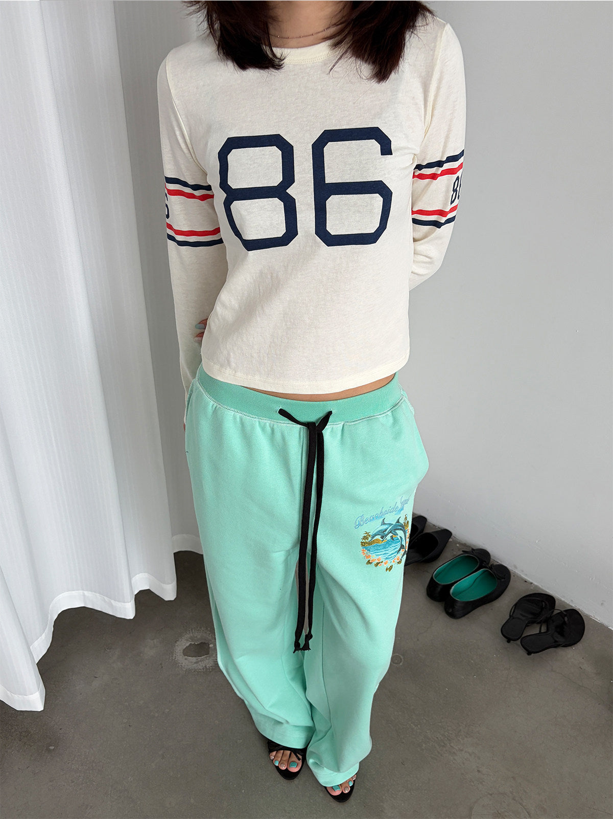 InsGale 26AW 米白復古86修身打底長T