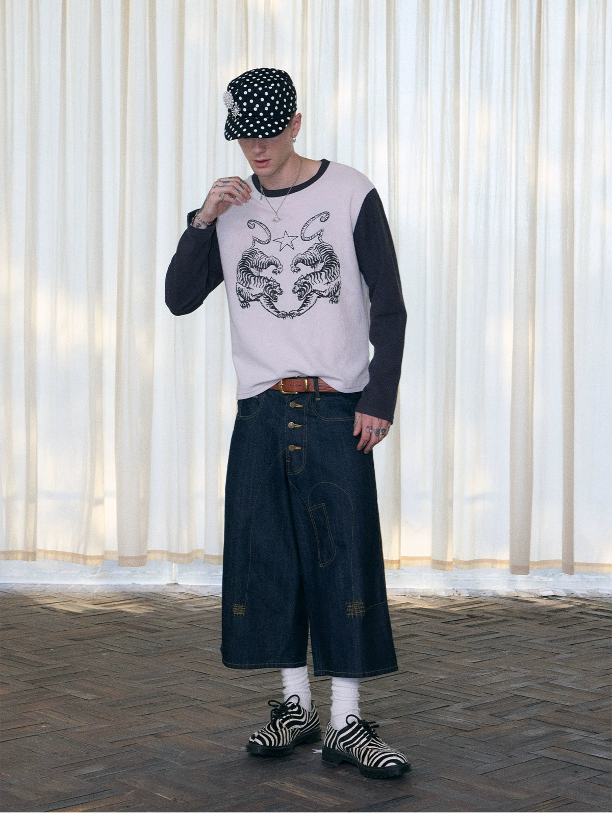 InsGale 25AW 黑白老虎長T