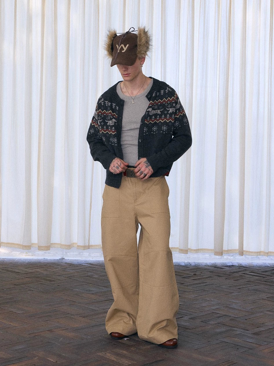 InsGale 25AW 卡其寬鬆BAGGY工裝長褲