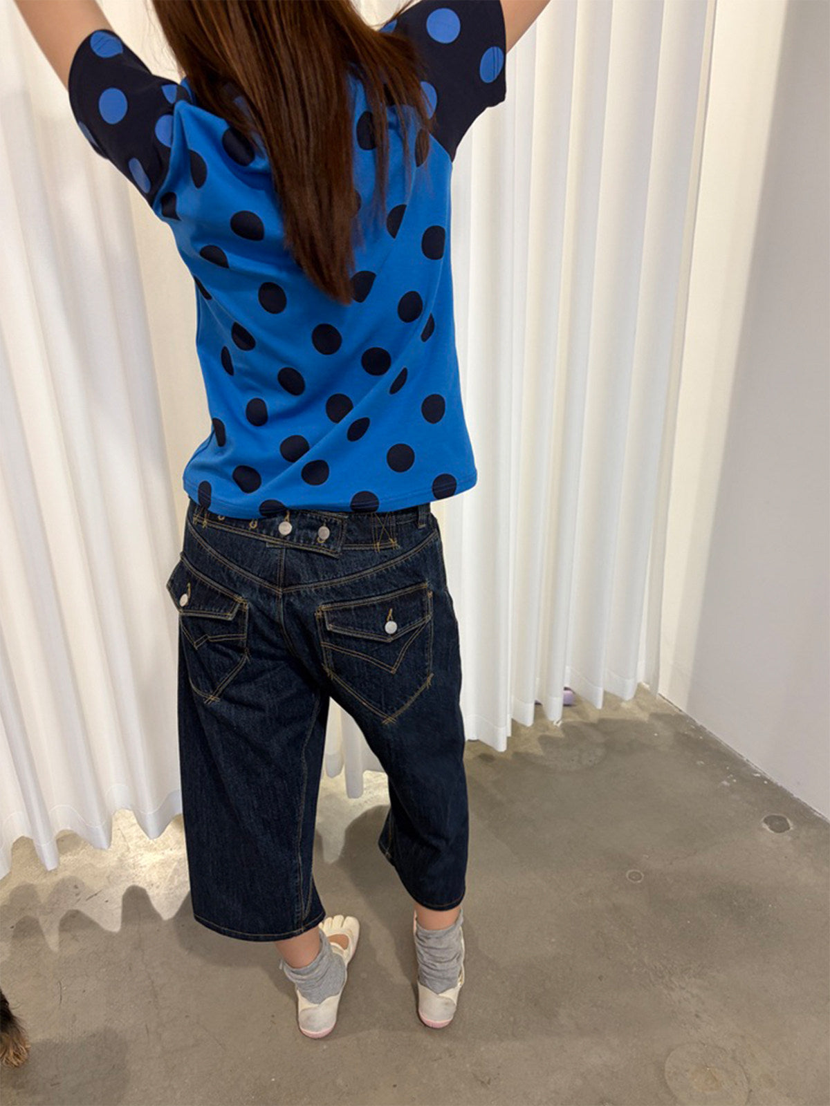 InsGale 26SS 藍色波點短T