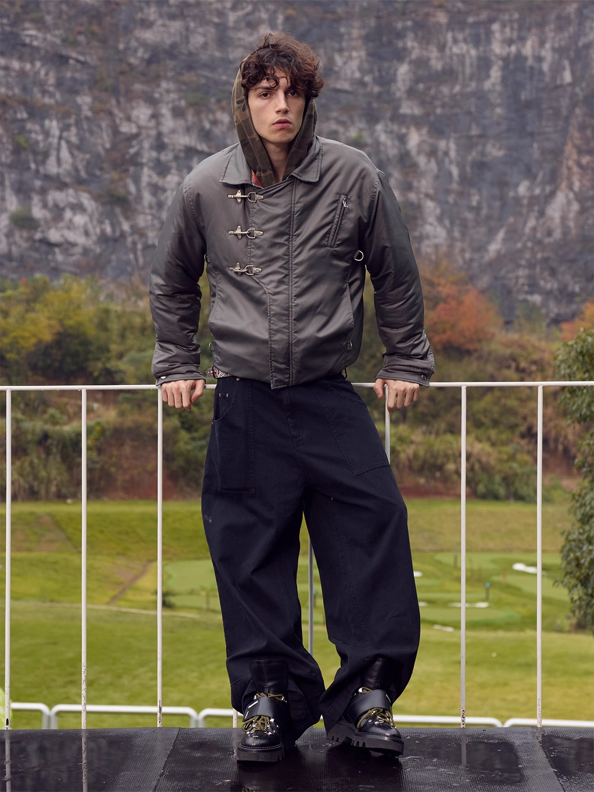 InsGale 25AW 復古軍事解構龍蝦扣MA1翻領外套