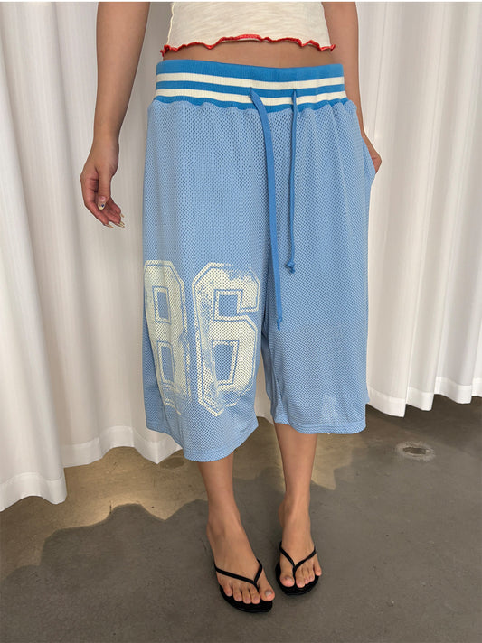 InsGale 26SS 網眼球褲86印花七分褲