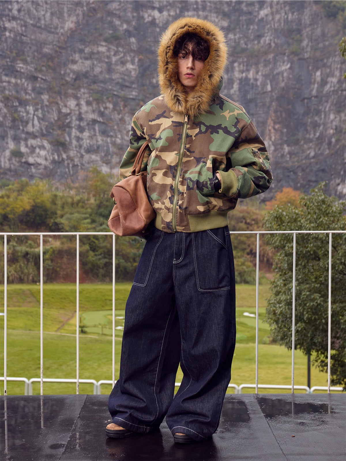 InsGale 24AW Reversible Camouflage Jacket with Fleece Collar (Boomber) 