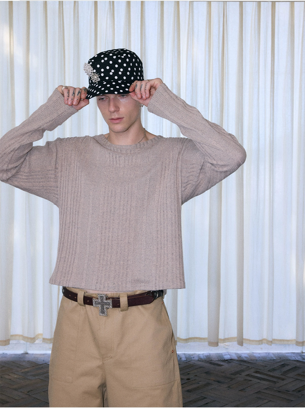 InsGale 25AW 肌理針織內搭打底上衣短款長袖