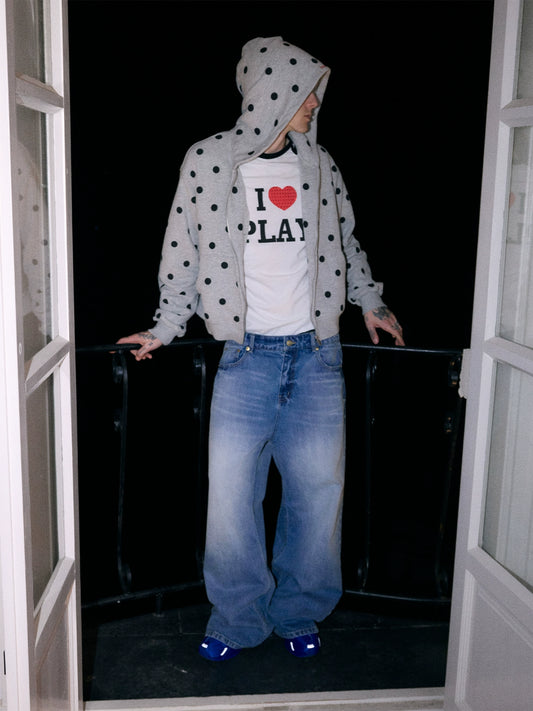 InsGale 25AW 點點加絨短寬連帽外套