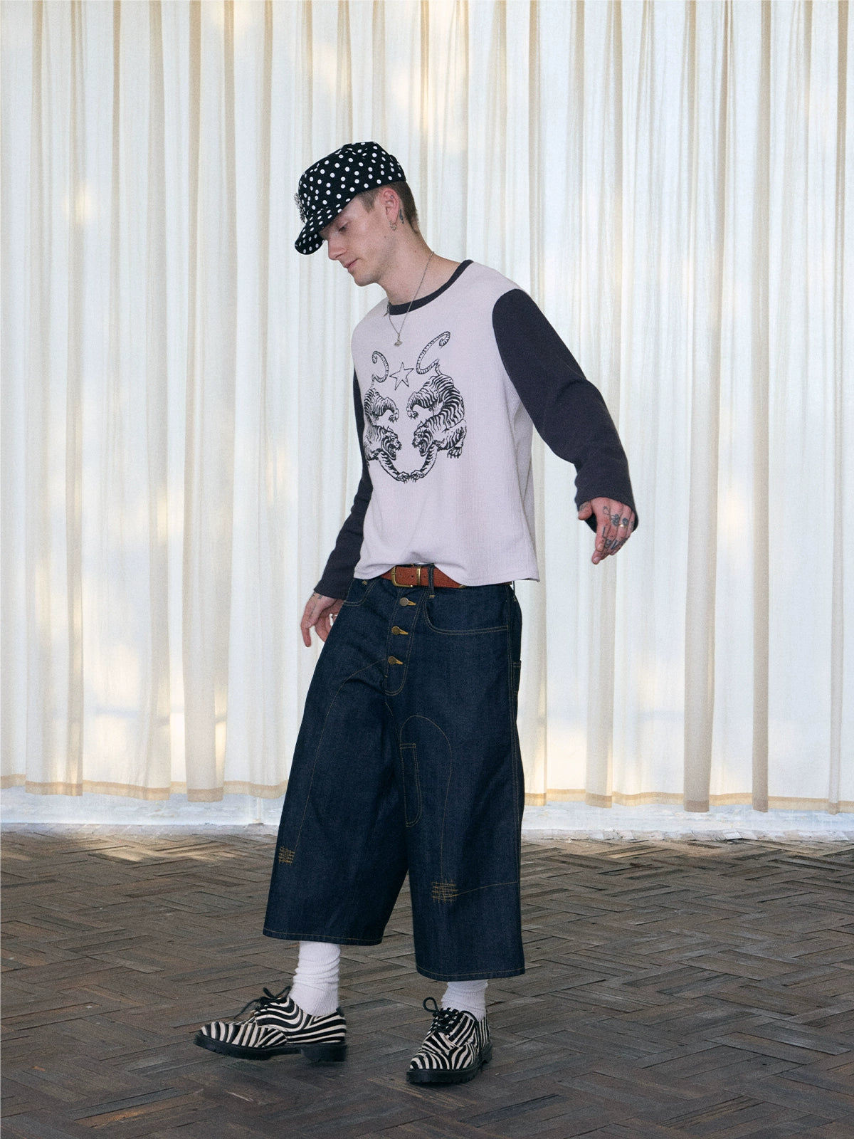 InsGale 25AW 黑白老虎長T