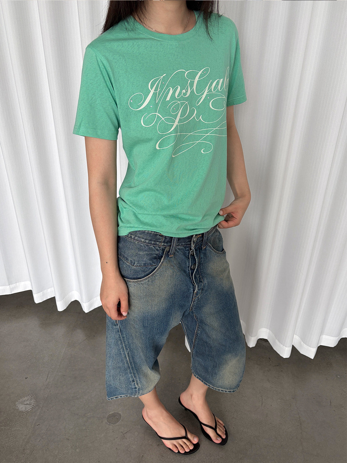 InsGale 26SS 薄荷綠印花短T