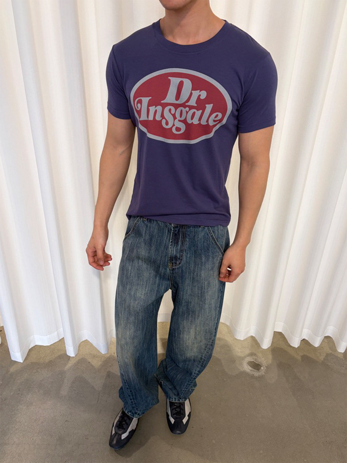 InsGale 26SS 美式復古標語印花合身短T