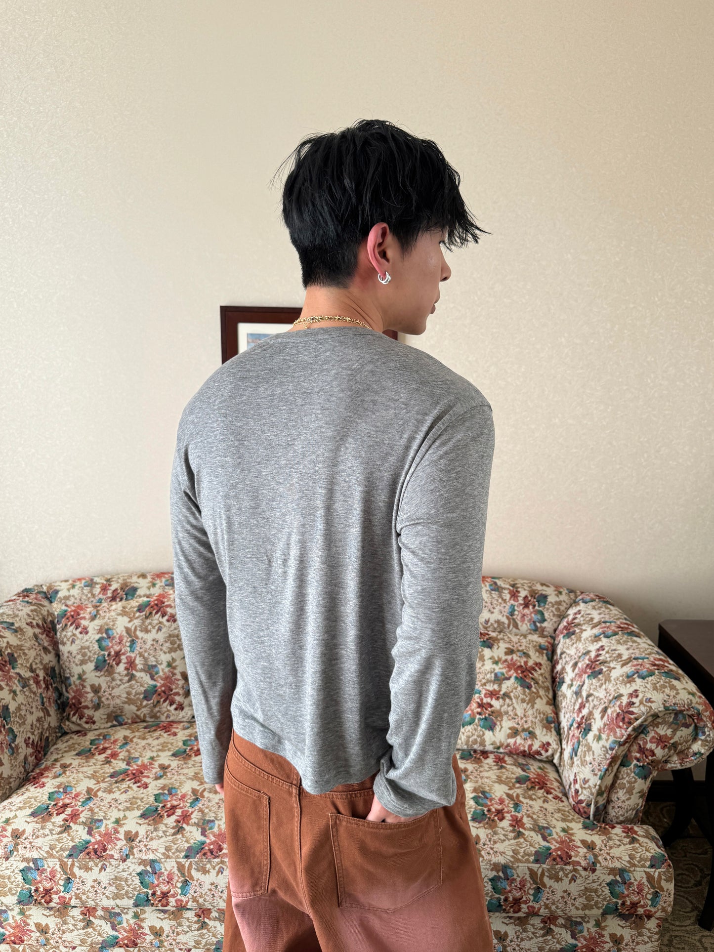 InsGale 25SS 天絲羊毛彈力柔軟修身短款正肩亨利領長袖