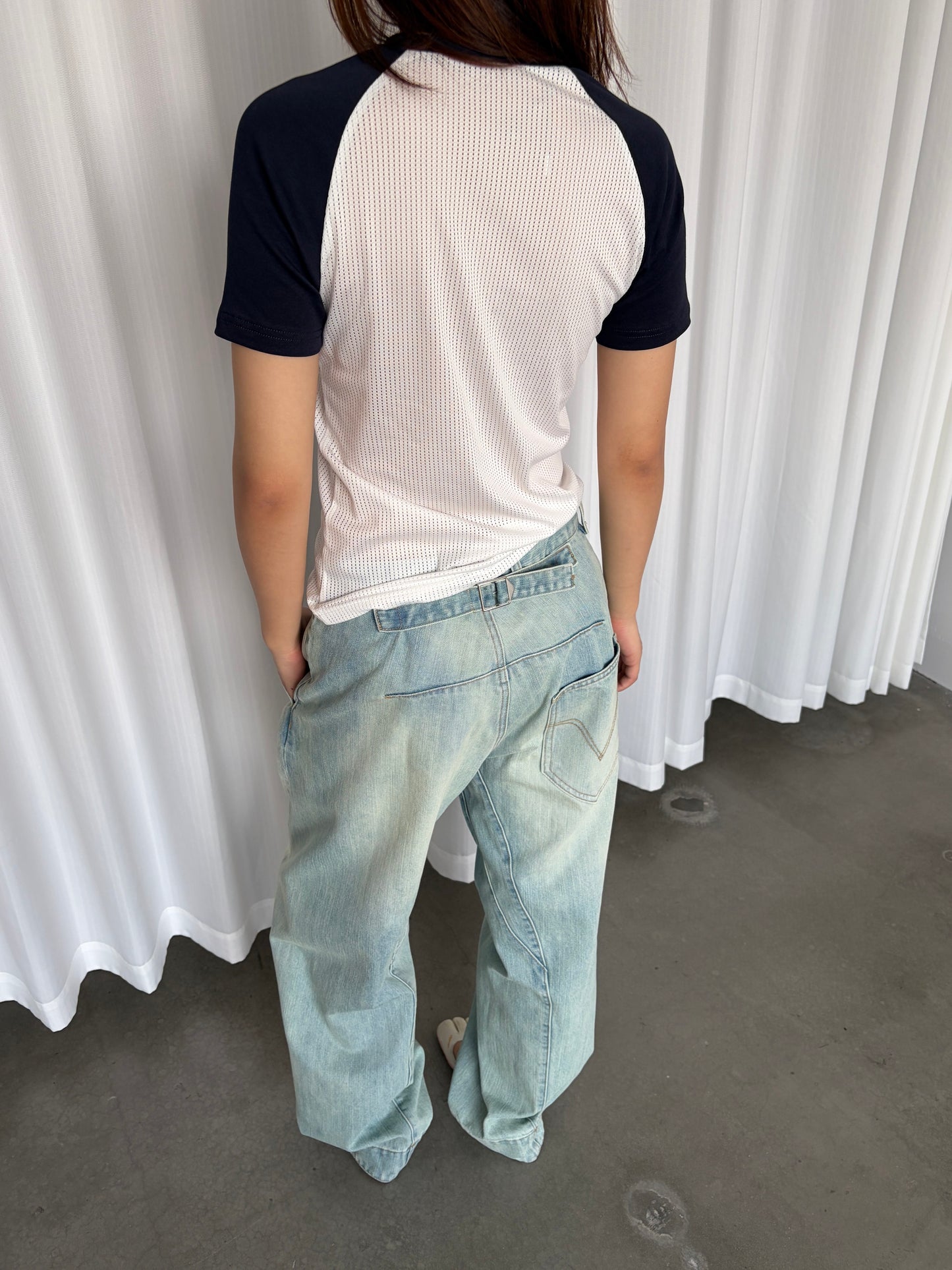 InsGale 26SS 網眼拼接復古運動短T