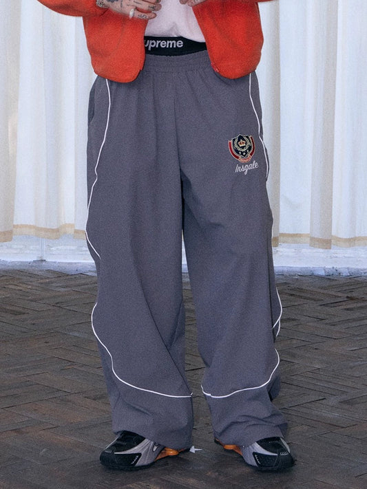 InsGale 25AW 美式刺繡反光尼龍運動休閒長褲