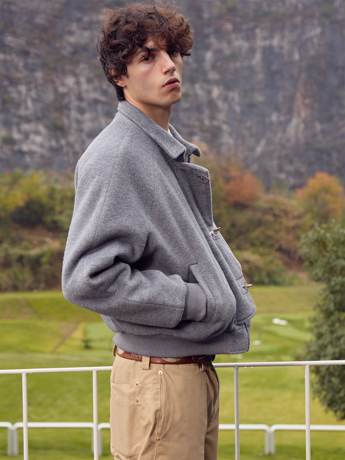 InsGale 25AW 羊毛龍蝦扣MA1老錢風Boomber