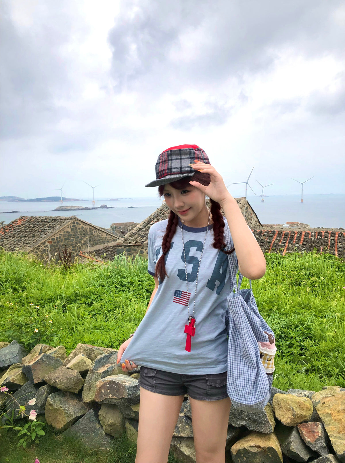 InsGale 26SS 復古USA國旗短T