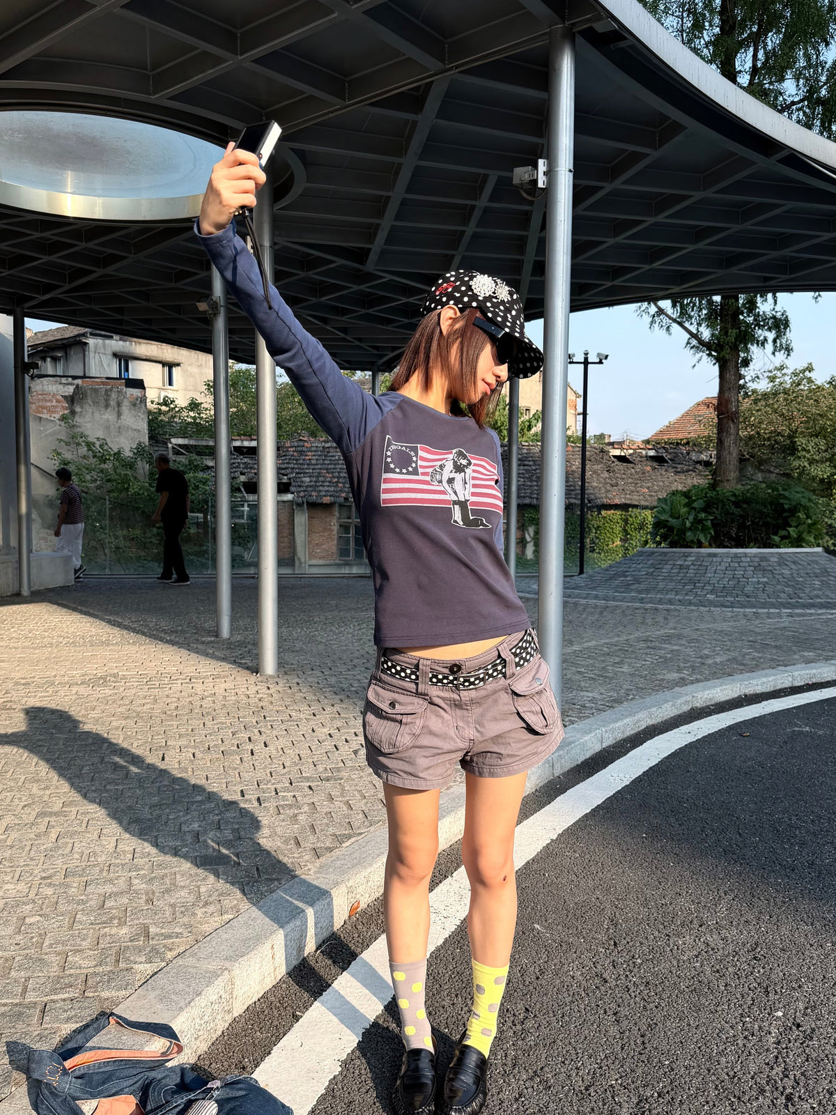 InsGale 25AW 復古美國撞色拼接長T