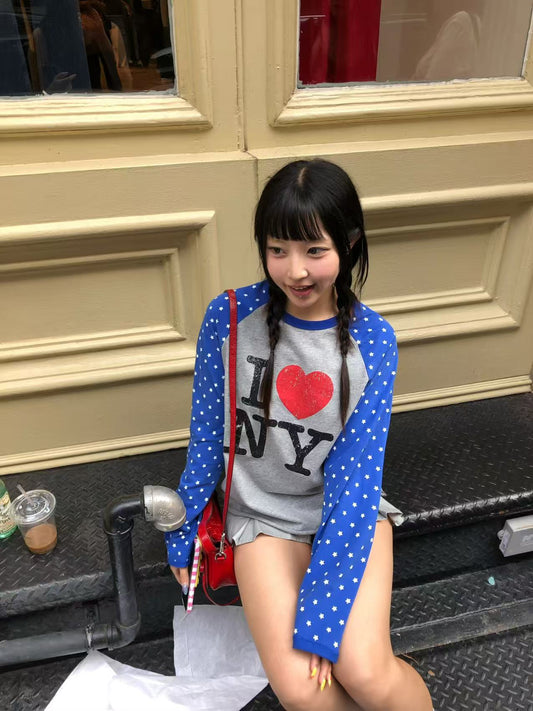 InsGale 25AW 星星 I LOVE NY 長T