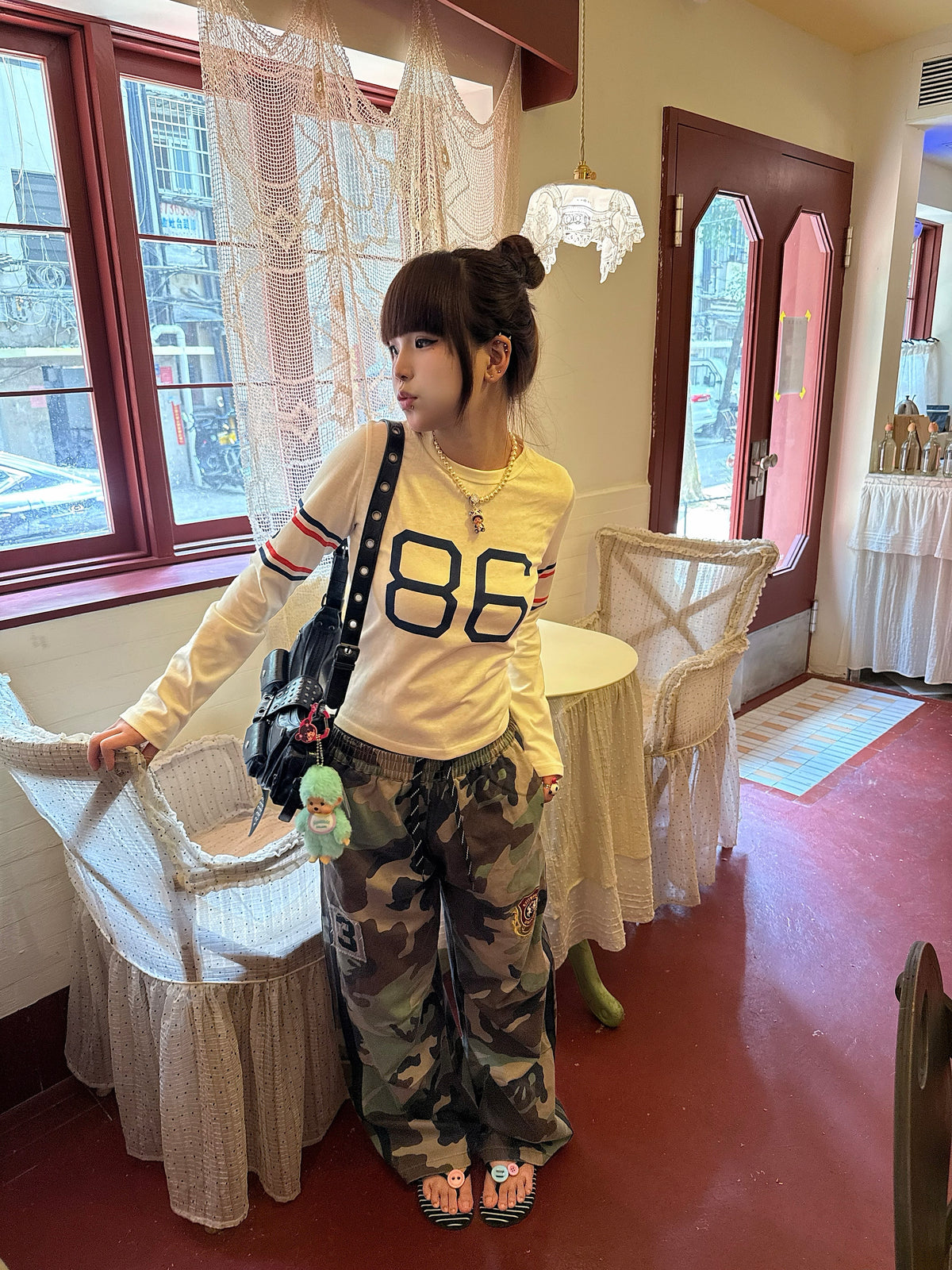 InsGale 26AW 米白復古86修身打底長T