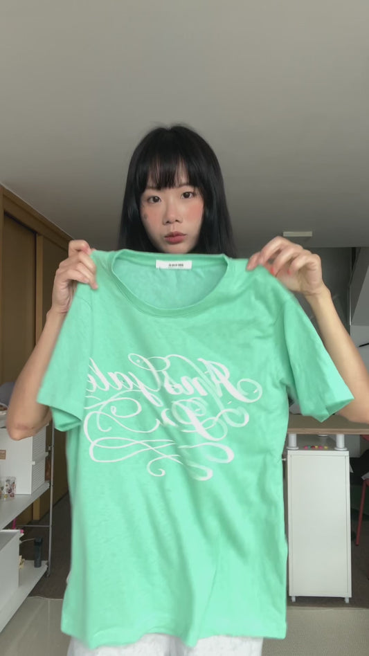 InsGale 26SS 薄荷綠印花短T